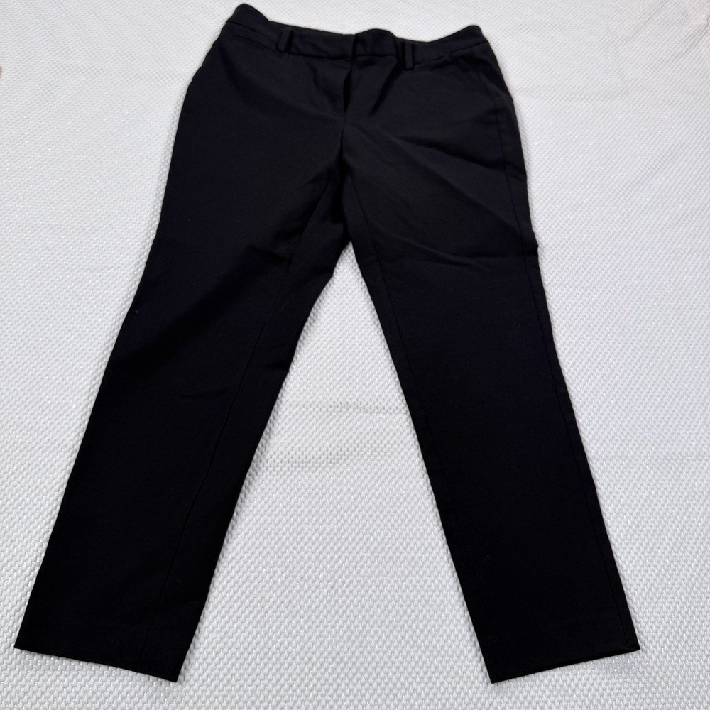 White House Black Market Womens Slim Ankle Pants Size 6R Black Dress Trousers